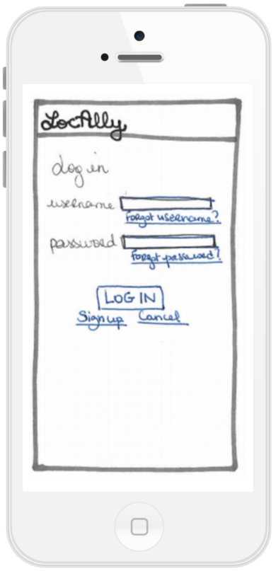 Login wireframe