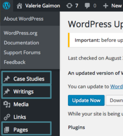 WordPress customized UI